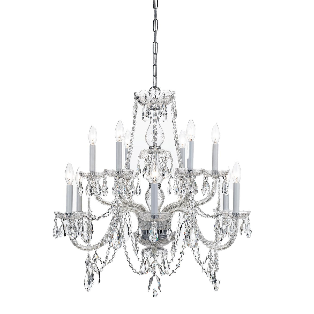 Crystorama Traditional Crystal 31'' Swarovski Spectra Crystal Polished Chrome Chandelier
