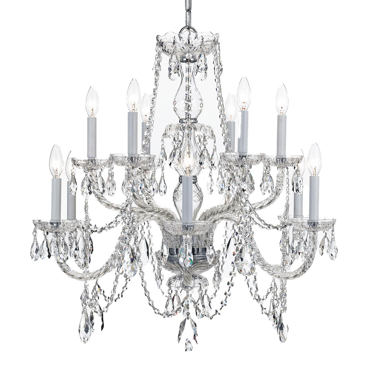 Crystorama Traditional Crystal 31'' Swarovski Spectra Crystal Polished Chrome Chandelier