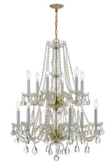 Crystorama Traditional Crystal 26.5'' Hand Cut Crystal Polished Brass Chandelier