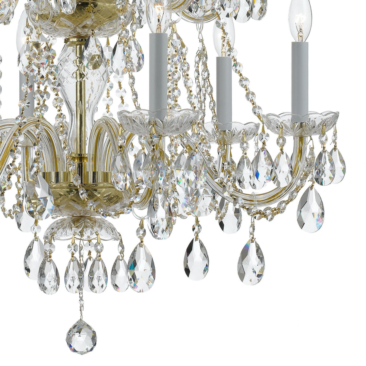 Crystorama Traditional Crystal 26.5'' Hand Cut Crystal Polished Brass Chandelier