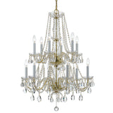 Crystorama Traditional Crystal 26.5'' Hand Cut Crystal Polished Brass Chandelier