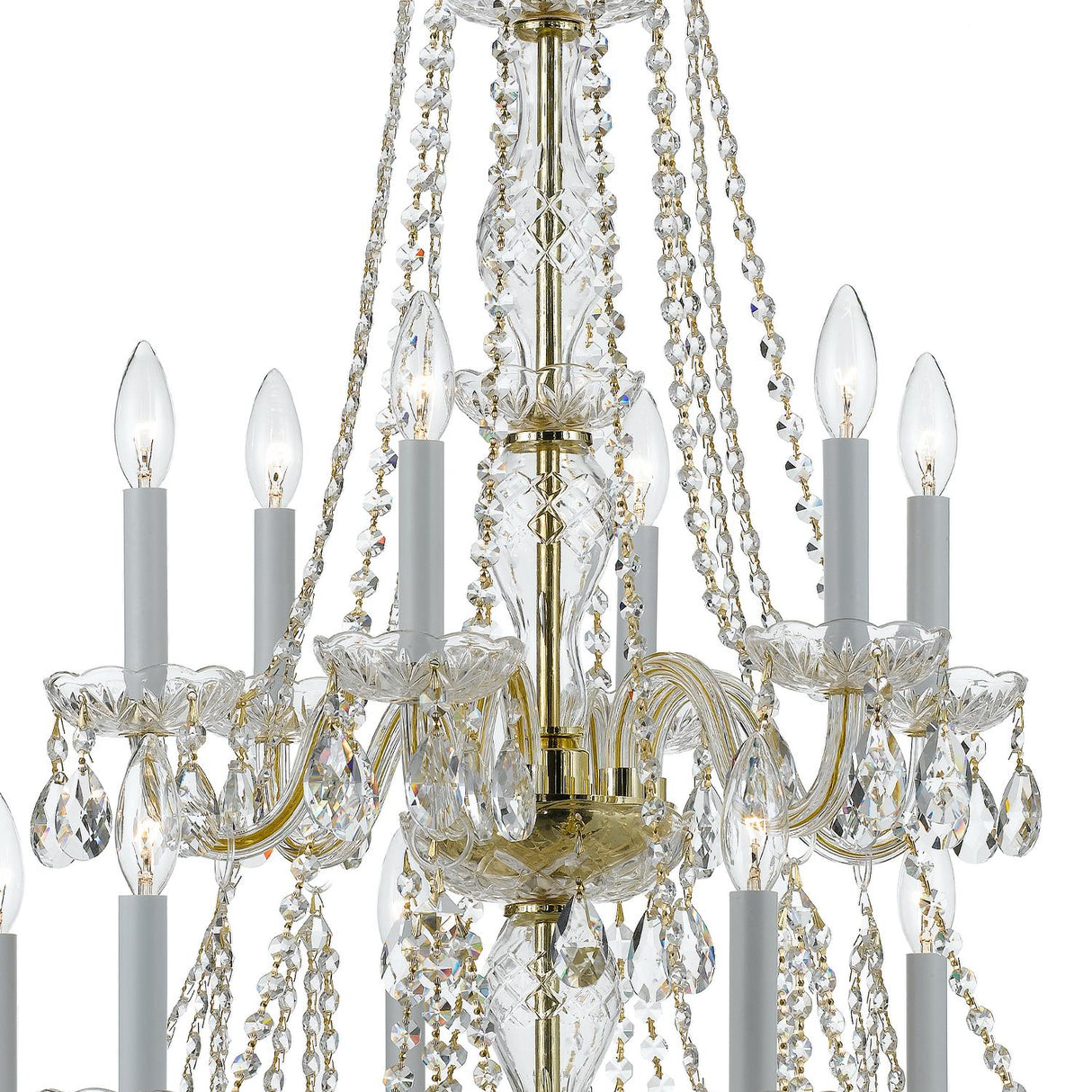 Crystorama Traditional Crystal 26.5'' Hand Cut Crystal Polished Brass Chandelier