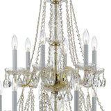 Crystorama Traditional Crystal 26.5'' Hand Cut Crystal Polished Brass Chandelier