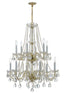 Crystorama Traditional Crystal 26.5'' Swarovski Strass Crystal Polished Brass Chandelier