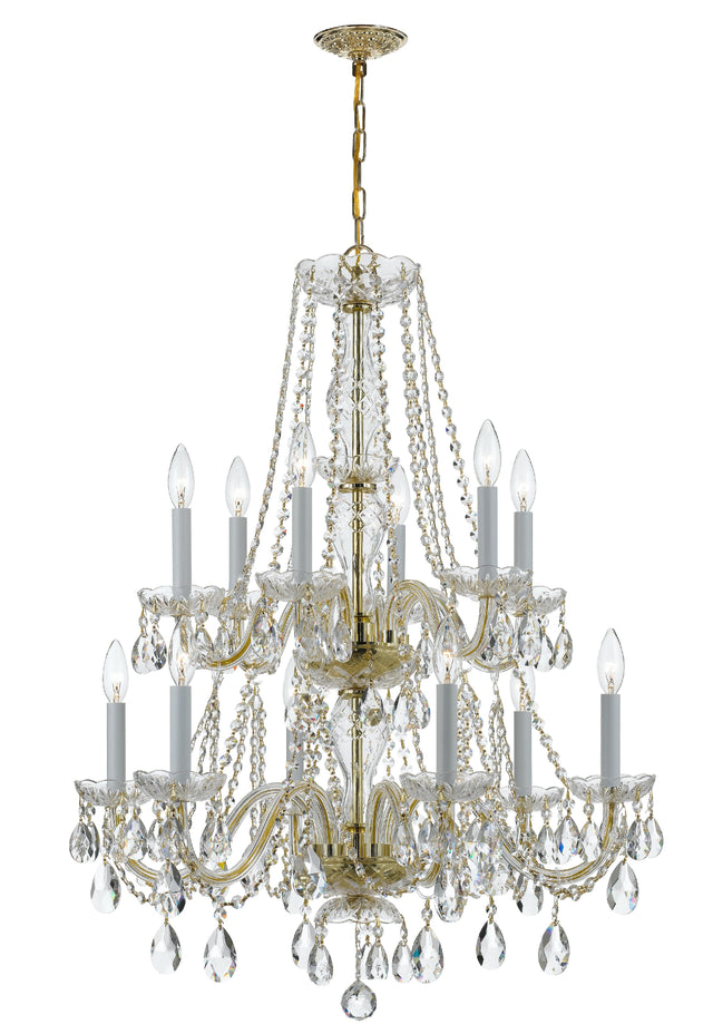 Crystorama Traditional Crystal 26.5'' Swarovski Strass Crystal Polished Brass Chandelier