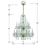 Crystorama Traditional Crystal 26.5'' Swarovski Strass Crystal Polished Brass Chandelier
