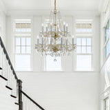 Crystorama Traditional Crystal 26.5'' Swarovski Strass Crystal Polished Brass Chandelier