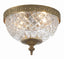 Crystorama Radley 8'' Olde Brass Faceted Cut Glass Bowl Flush Mount