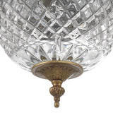 Crystorama Radley 8'' Olde Brass Faceted Cut Glass Bowl Flush Mount