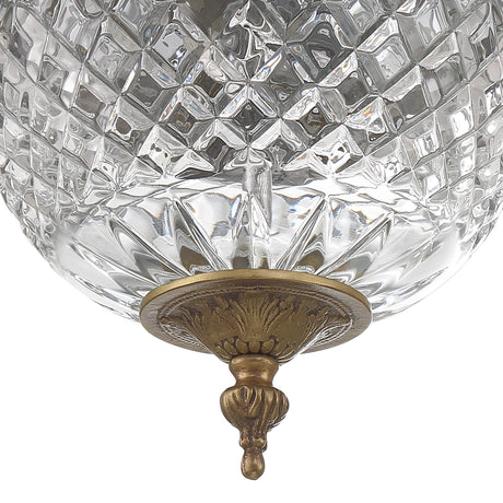 Crystorama Radley 8'' Olde Brass Faceted Cut Glass Bowl Flush Mount