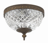 Crystorama Radley 8'' English Bronze Faceted Cut Glass Bowl Flush Mount