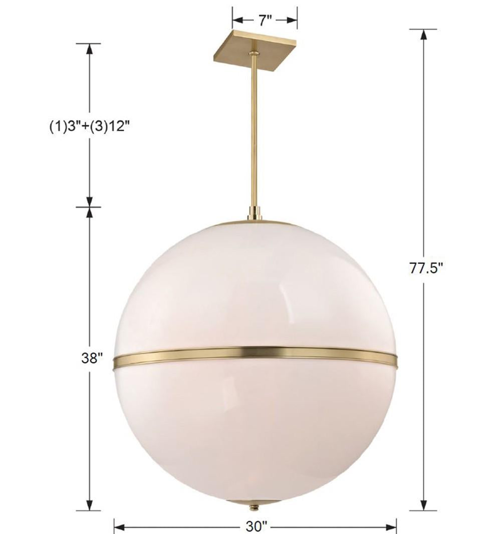 Crystorama Brian Patrick Flynn Truax 30'' Aged Brass Pendant