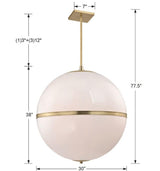 Crystorama Brian Patrick Flynn Truax 30'' Aged Brass Pendant