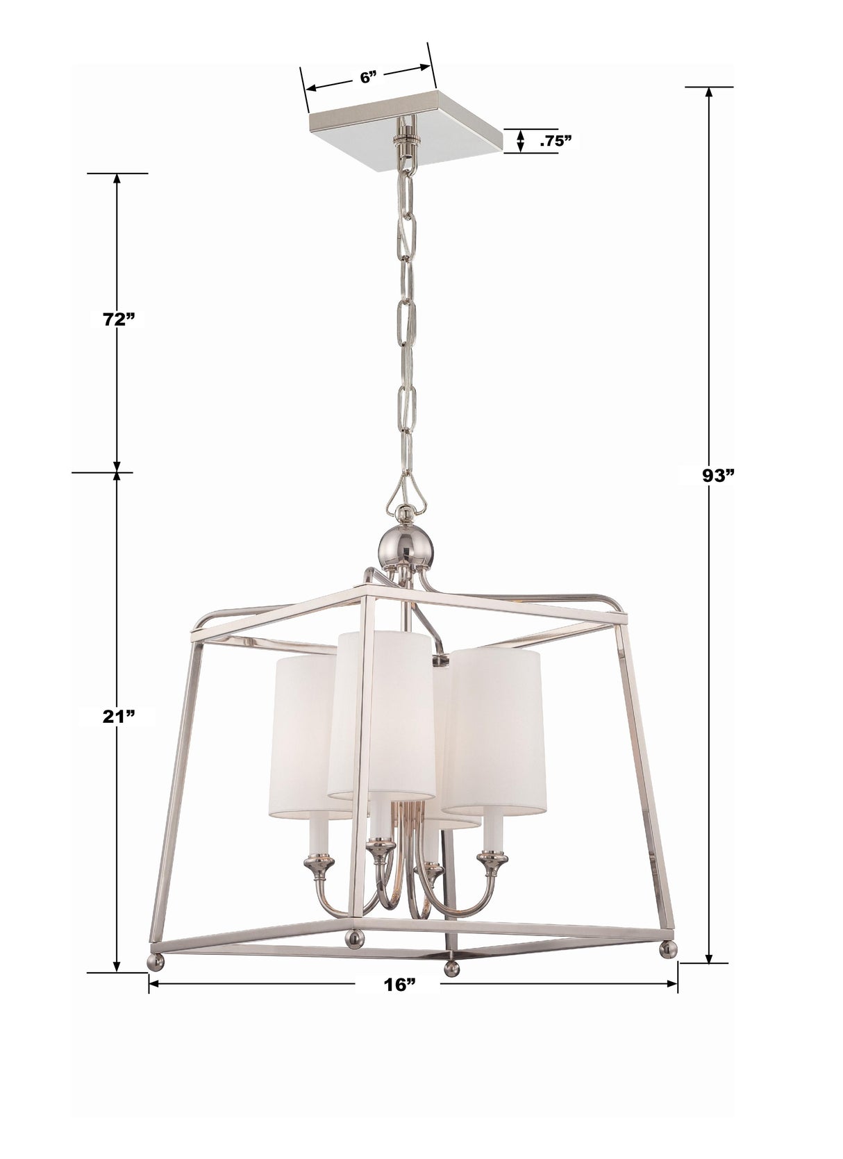 Crystorama Libby Langdon Sylvan 16'' Polished Nickel Chandelier