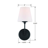 Crystorama Libby Langdon Sylvan 6'' Black Forged Sconce
