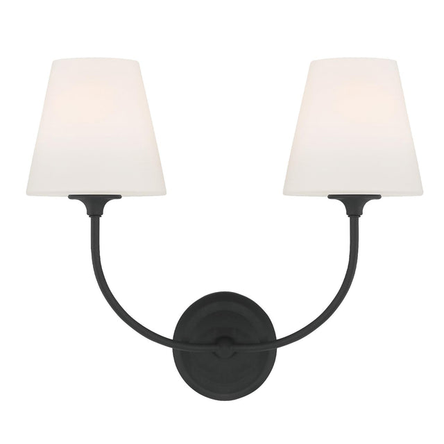 Crystorama Libby Langdon Sylvan 17'' Black Forged Sconce