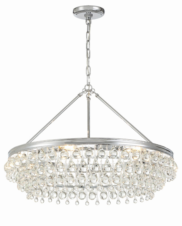 Crystorama Calypso 30'' Crystal Teardrop Polished Chrome Chandelier