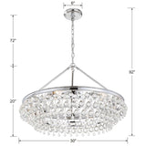 Crystorama Calypso 30'' Crystal Teardrop Polished Chrome Chandelier