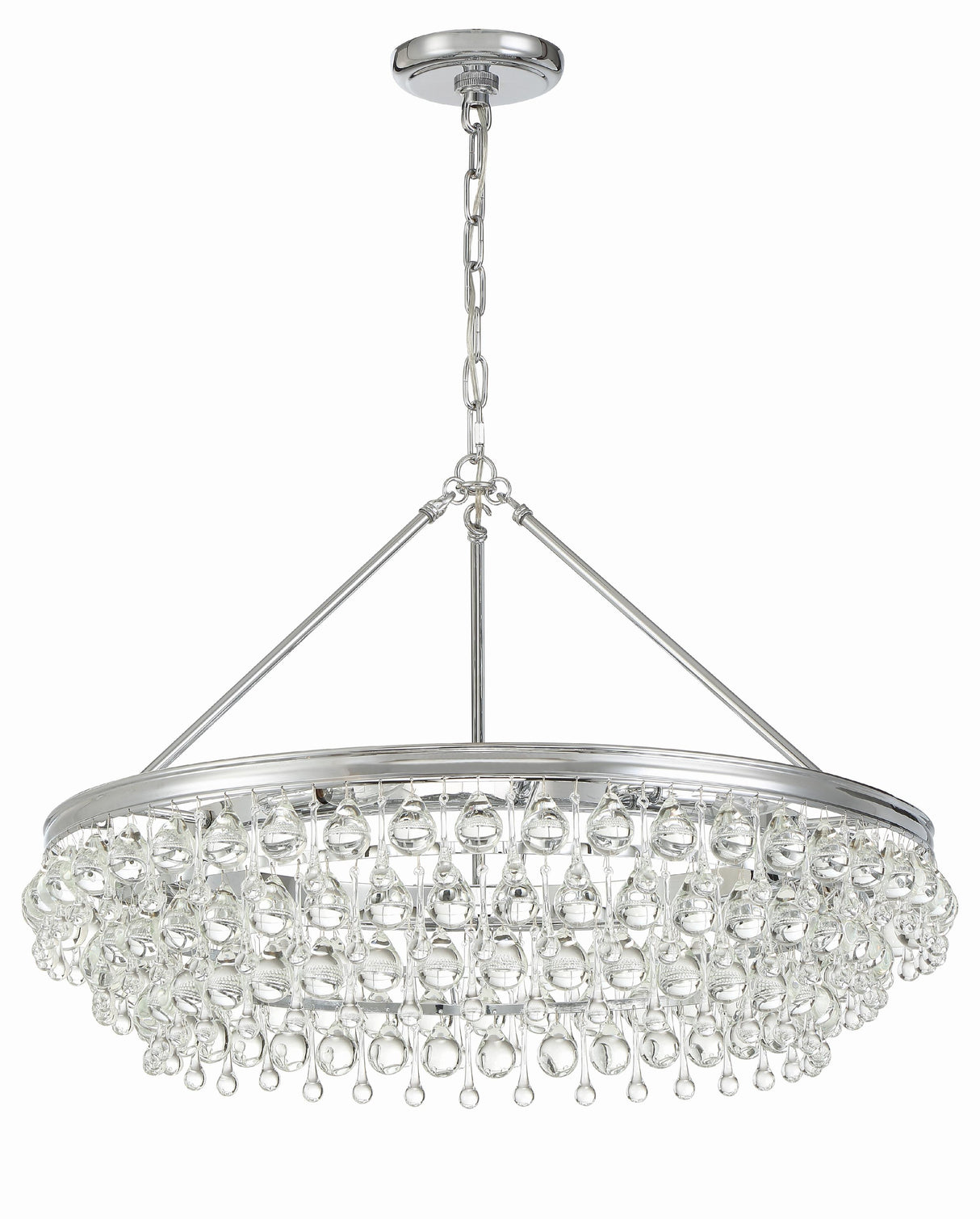 Crystorama Calypso 30'' Crystal Teardrop Polished Chrome Chandelier