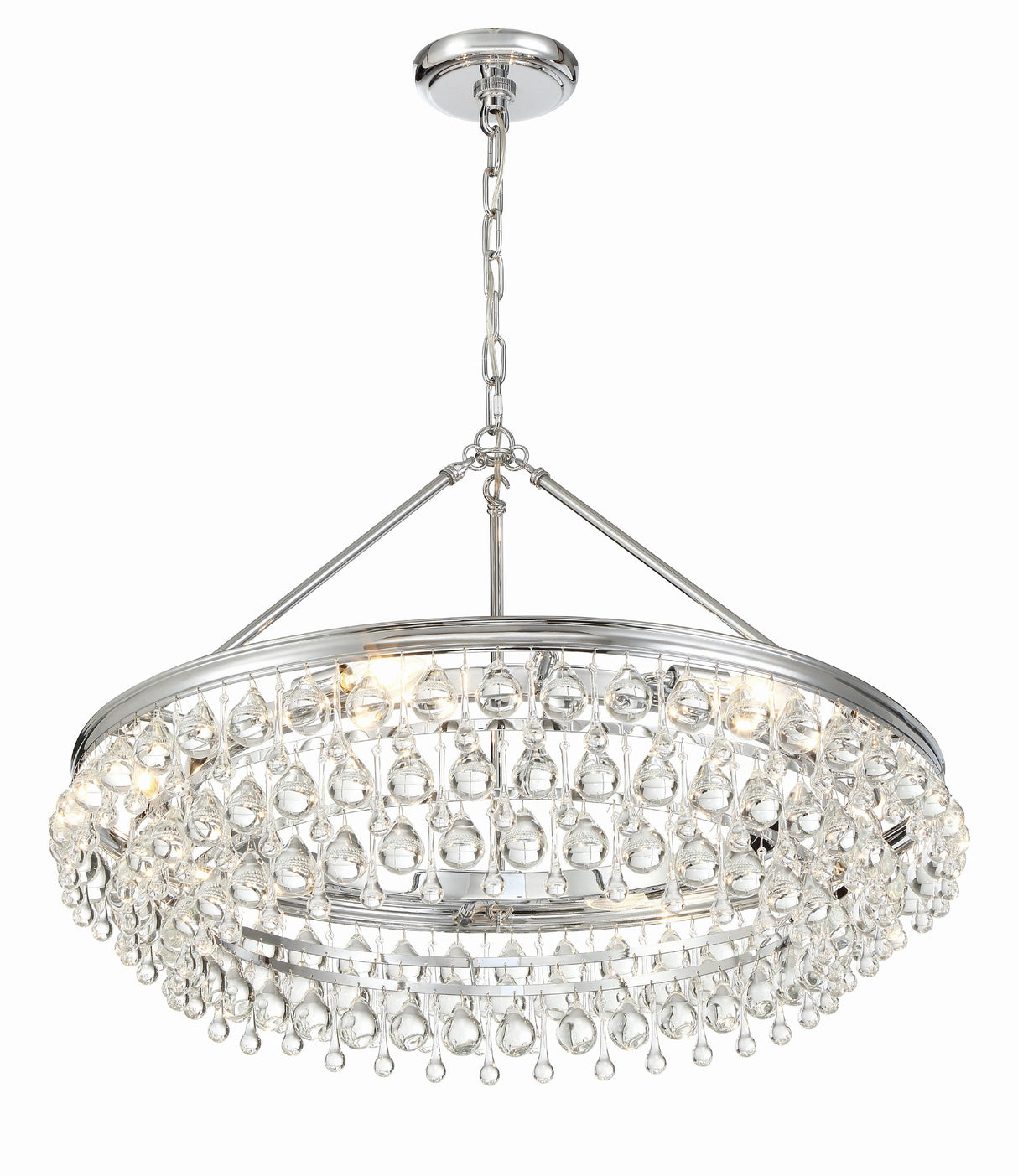 Crystorama Calypso 30'' Crystal Teardrop Polished Chrome Chandelier