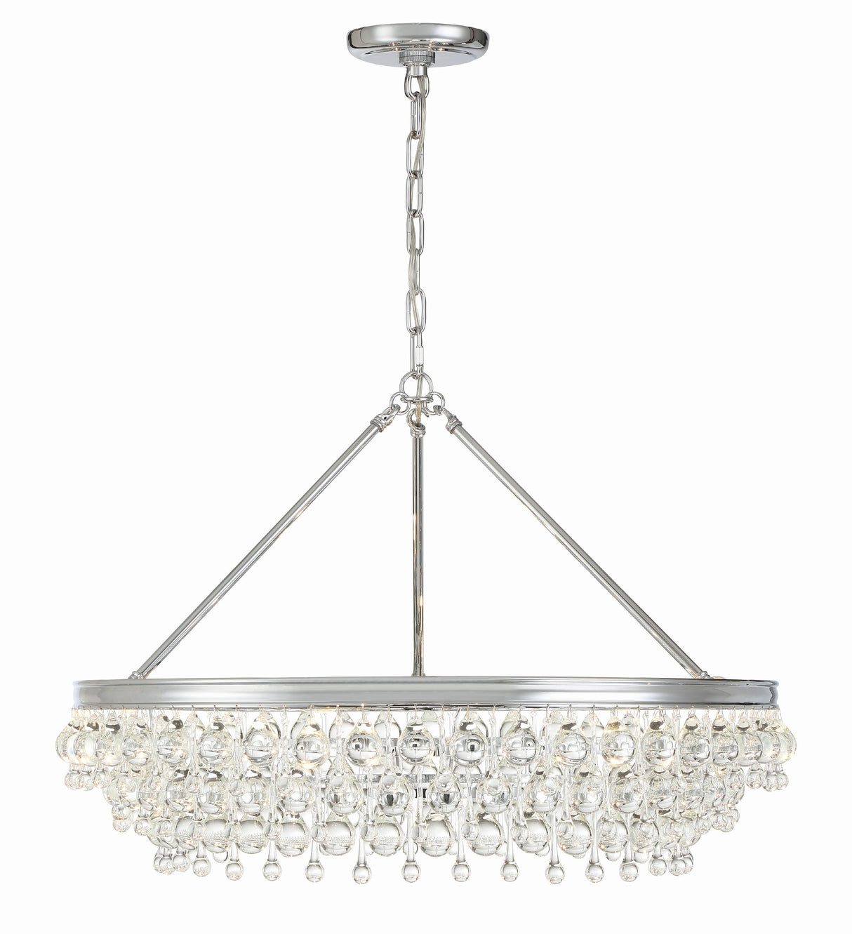 Crystorama Calypso 30'' Crystal Teardrop Polished Chrome Chandelier