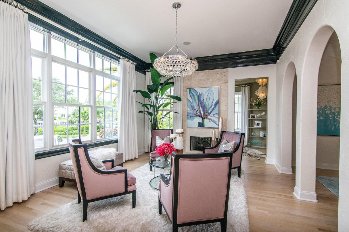 Crystorama Calypso 30'' Crystal Teardrop Polished Chrome Chandelier