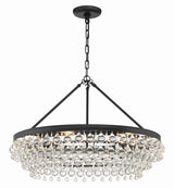 Crystorama Calypso 30'' Crystal Teardrop Matte Black Chandelier
