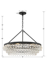 Crystorama Calypso 30'' Crystal Teardrop Matte Black Chandelier