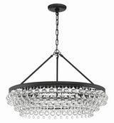Crystorama Calypso 30'' Crystal Teardrop Matte Black Chandelier