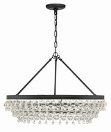 Crystorama Calypso 30'' Crystal Teardrop Matte Black Chandelier