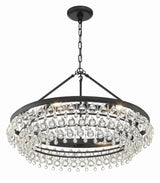 Crystorama Calypso 30'' Crystal Teardrop Matte Black Chandelier