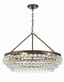 Crystorama Calypso 30'' Crystal Teardrop Vibrant Bronze Chandelier