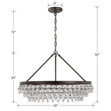 Crystorama Calypso 30'' Crystal Teardrop Vibrant Bronze Chandelier
