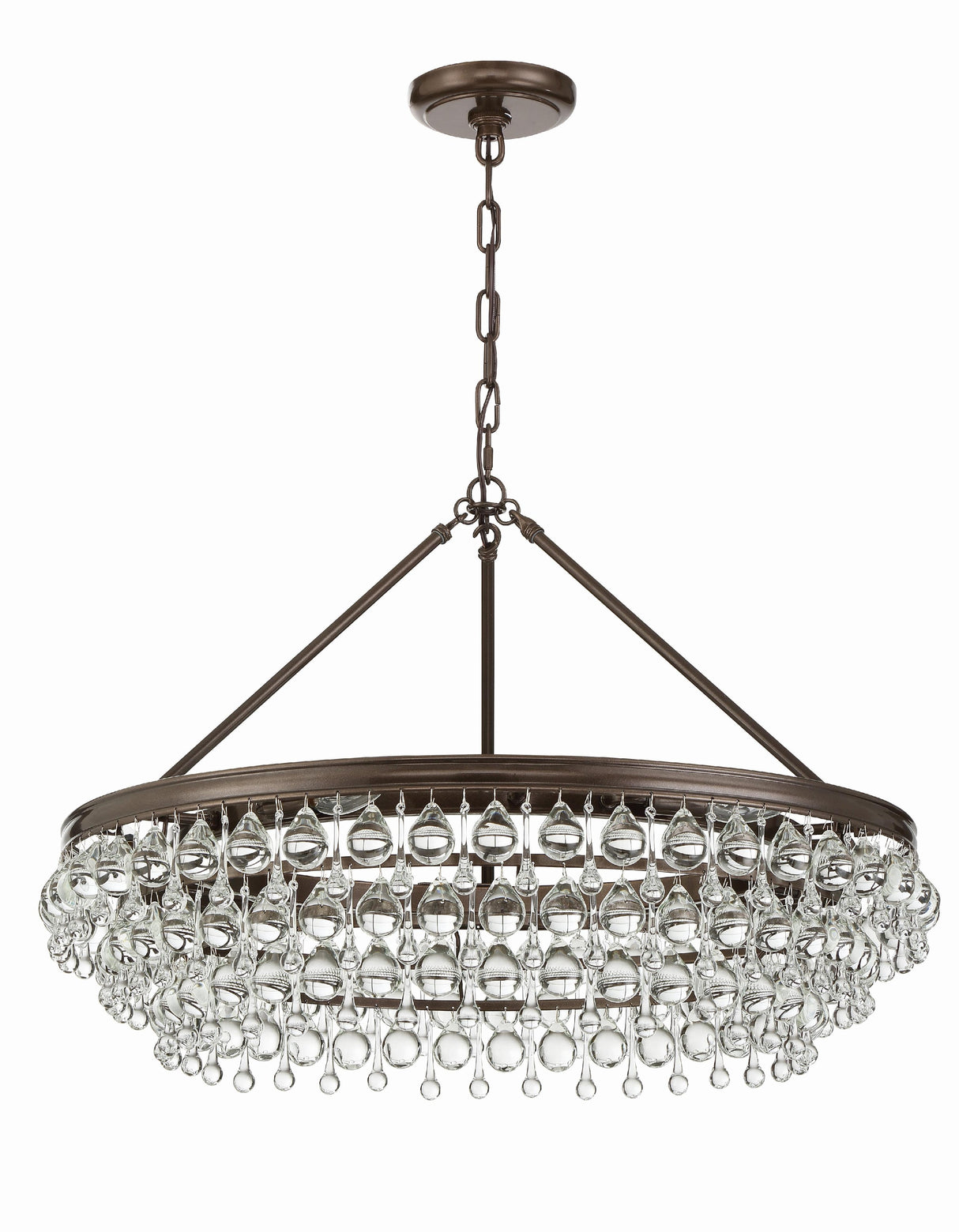Crystorama Calypso 30'' Crystal Teardrop Vibrant Bronze Chandelier