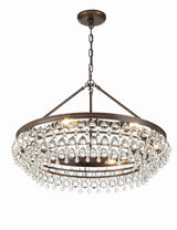 Crystorama Calypso 30'' Crystal Teardrop Vibrant Bronze Chandelier