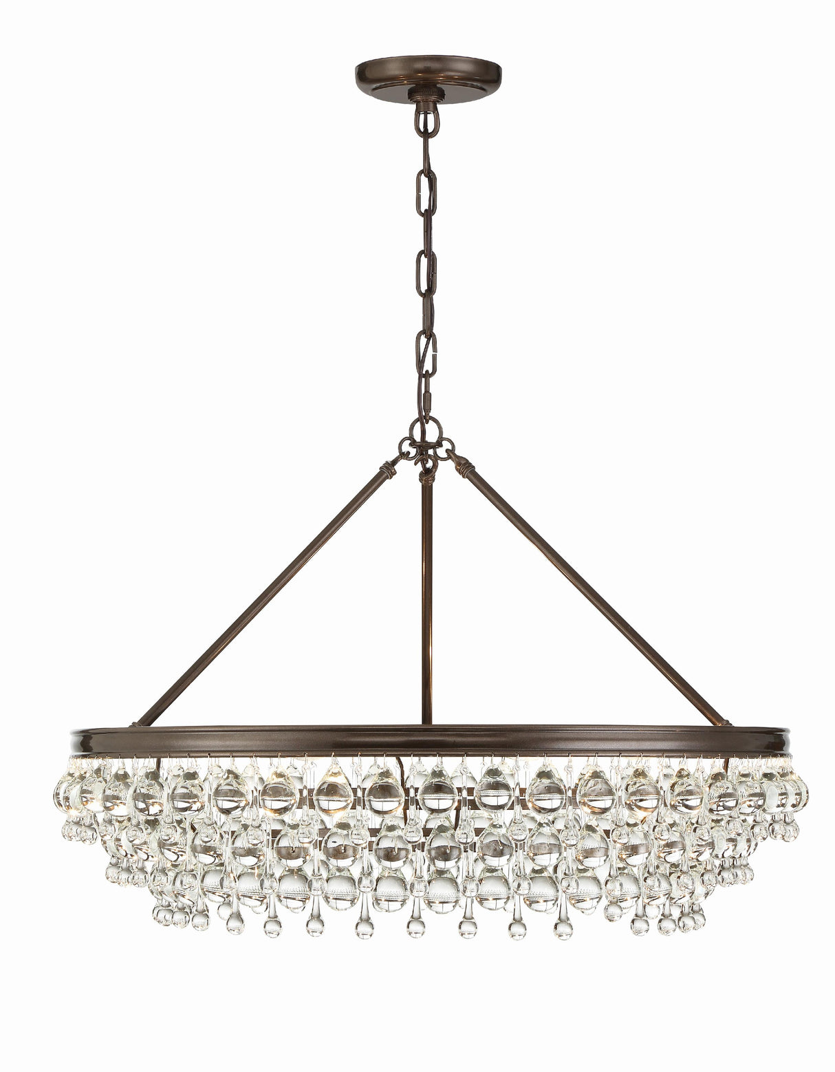 Crystorama Calypso 30'' Crystal Teardrop Vibrant Bronze Chandelier