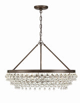 Crystorama Calypso 30'' Crystal Teardrop Vibrant Bronze Chandelier