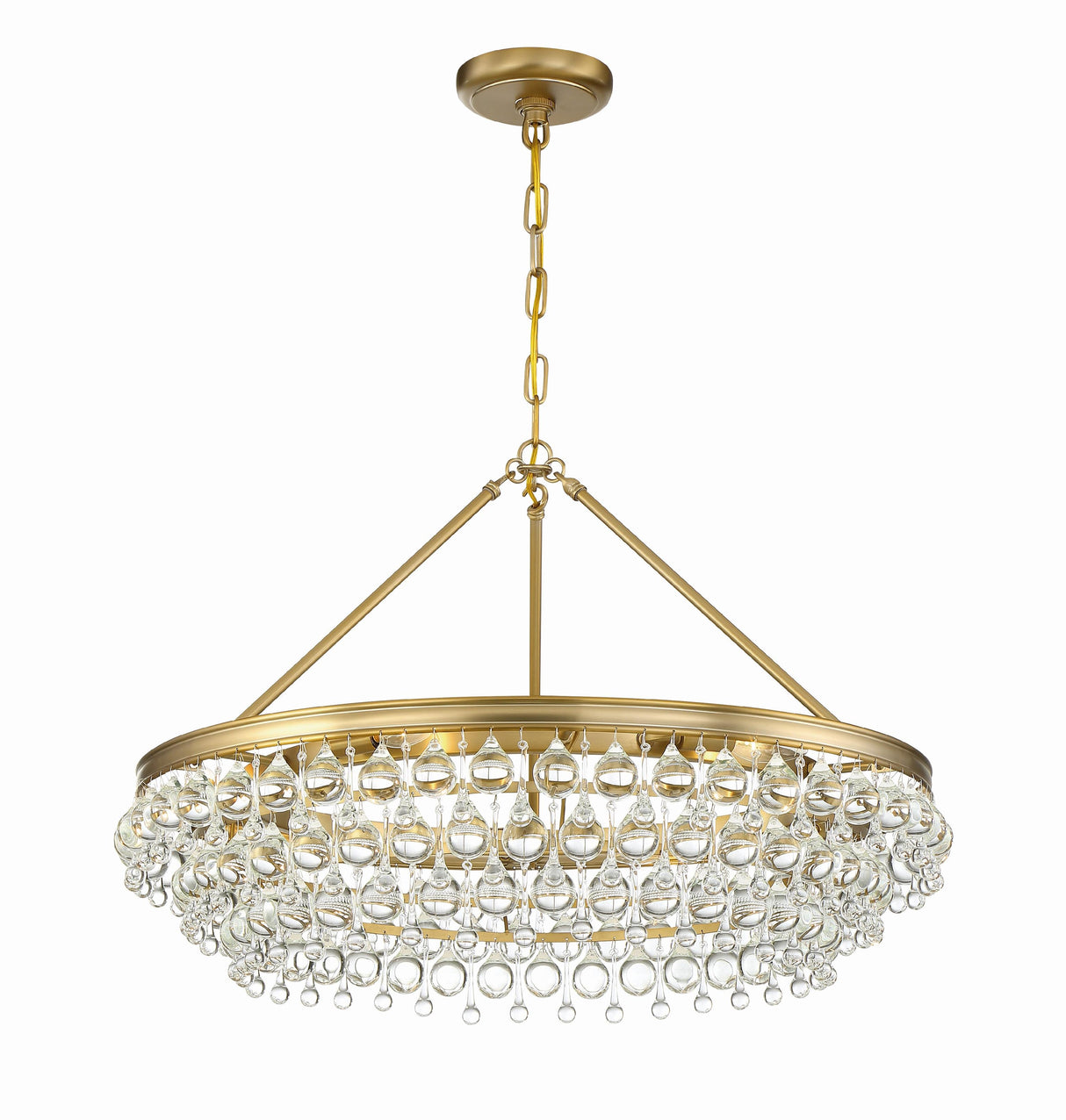 Crystorama Calypso 30'' Crystal Teardrop Vibrant Gold Chandelier