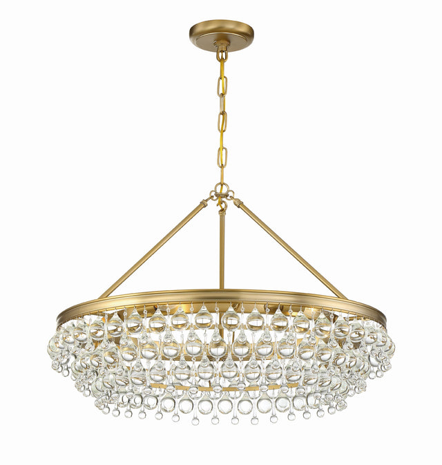 Crystorama Calypso 30'' Crystal Teardrop Vibrant Gold Chandelier