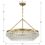 Crystorama Calypso 30'' Crystal Teardrop Vibrant Gold Chandelier