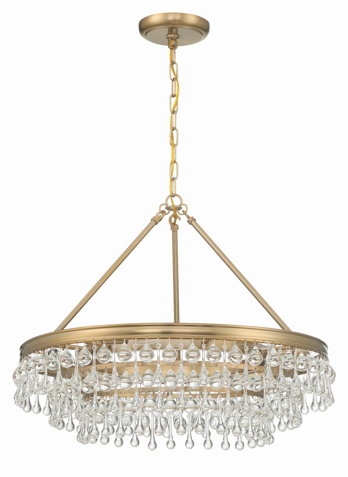 Crystorama Calypso 30'' Crystal Teardrop Vibrant Gold Chandelier