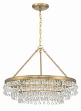 Crystorama Calypso 30'' Crystal Teardrop Vibrant Gold Chandelier