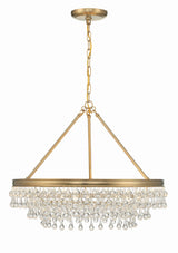 Crystorama Calypso 30'' Crystal Teardrop Vibrant Gold Chandelier