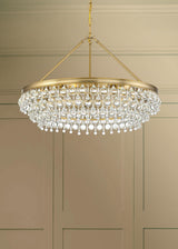 Crystorama Calypso 30'' Crystal Teardrop Vibrant Gold Chandelier