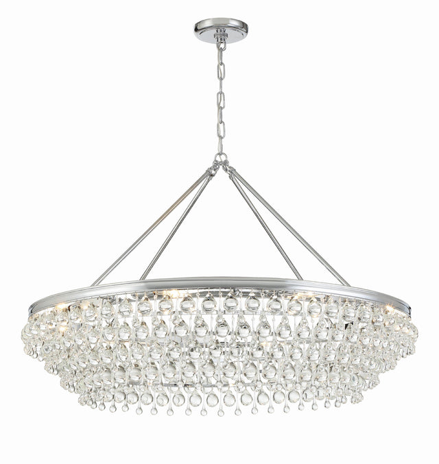 Crystorama Calypso 40'' Crystal Teardrop Polished Chrome Chandelier
