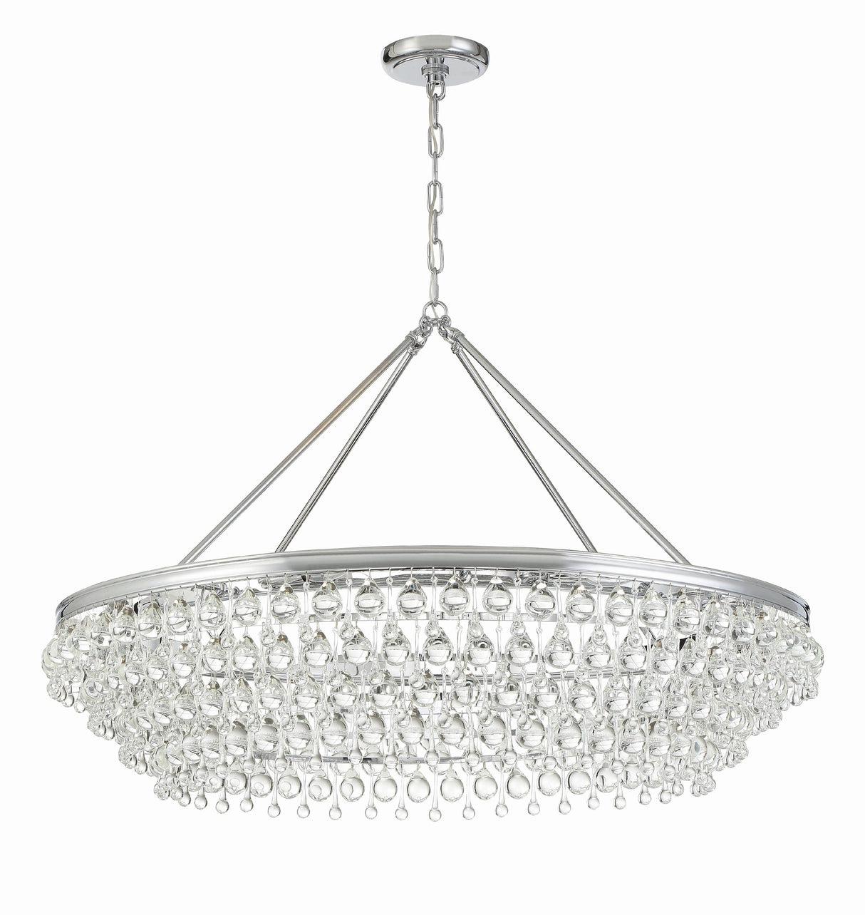 Crystorama Calypso 40'' Crystal Teardrop Polished Chrome Chandelier