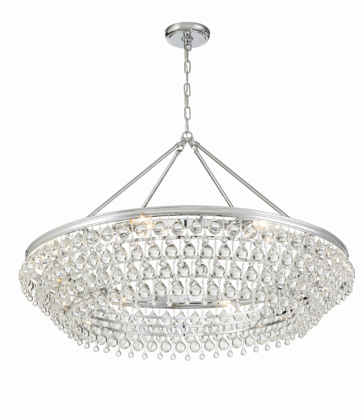 Crystorama Calypso 40'' Crystal Teardrop Polished Chrome Chandelier
