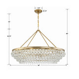 Crystorama Calypso 40'' Crystal Teardrop Vibrant Gold Chandelier