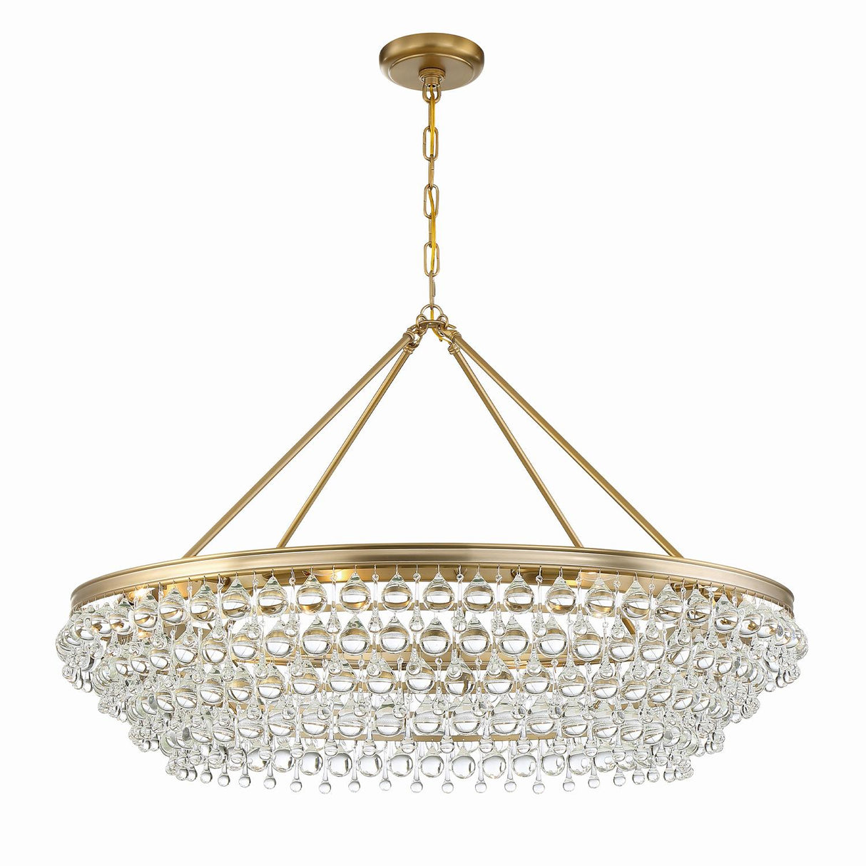 Crystorama Calypso 40'' Crystal Teardrop Vibrant Gold Chandelier