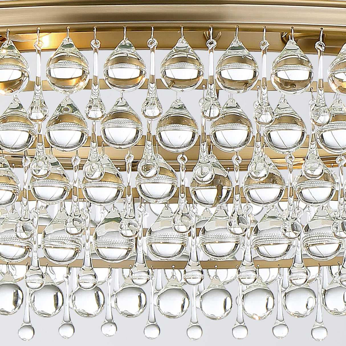 Crystorama Calypso 40'' Crystal Teardrop Vibrant Gold Chandelier